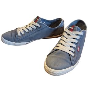 Helly Hansen Men's Light Blue Canvas Low-Top Sneakers with White Laces